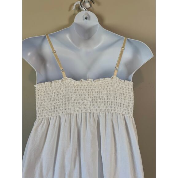 VTG 00s Derek Heart Womens White Babydoll Dress Sz M Y2K Boho Festival Retro - Picture 5 of 10
